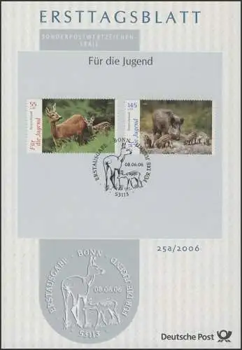 ETB 25+25a/2006 Jugend Tiere, Eichhörnchen, Reh, Hase, Marder - Satz 2 ETB