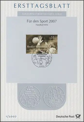 ETB 01/2007 - Sports, Coupe du monde de handball