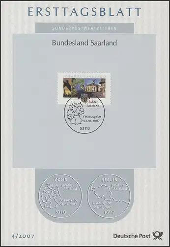 ETB 04/2007 - Bundesland Saarland, Hüttenwerk, Wappen