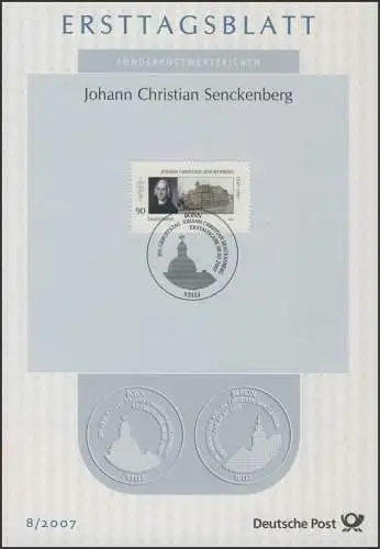 ETB 08/2007 - Johann Sebastian Senckelberg, médecin, naturaliste