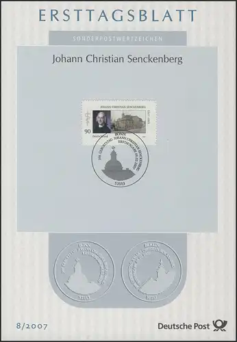 ETB 08/2007 - Johann Sebastian Senckenberg, Arzt, Naturforscher