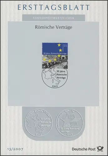 ETB 13/2007 Römische Verträge, EWG- und EURATOM-Vertrag, Rom