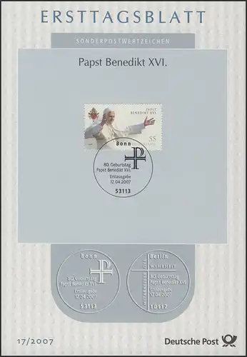 ETB 17/2007 Pape Benoît XVI