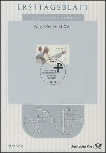 ETB 17/2007 Pape Benoît XVI