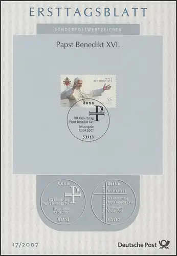 ETB 17/2007 Papst Benedikt XVI