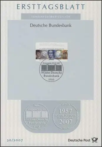 ETB 30/2007 Bundesbank, Banknoten, Münzen