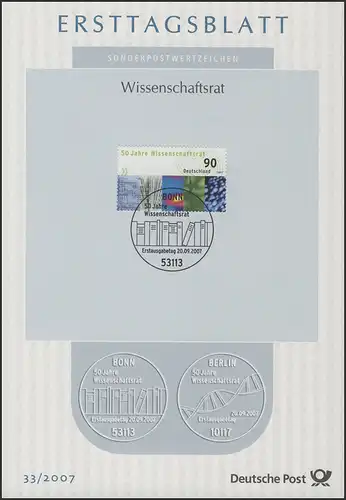ETB 33/2007 Conseil scientifique, Bundestagsitzerordnung