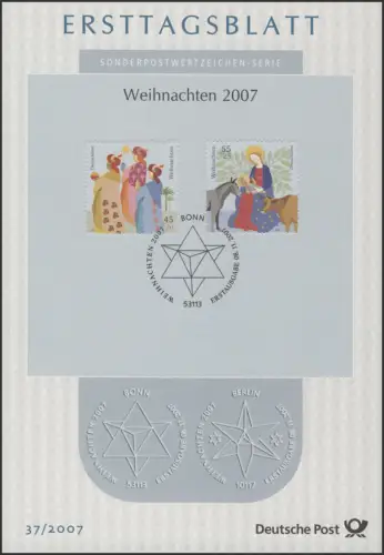 ETB 37/2007 Noël, Adoration des rois, Naissance du Christ
