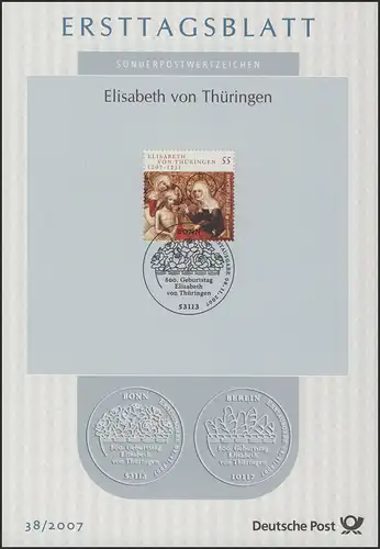 ETB 38/2007 Elisabeth von Thuringe, Patronne des pauvres et des parias