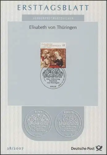 ETB 38/2007 Elisabeth von Thuringe, Patronne des pauvres et des parias