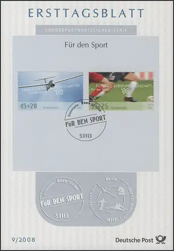 ETB 09+9a/2008 Sport Rudern/Schach/Segelfliegen/Fußball