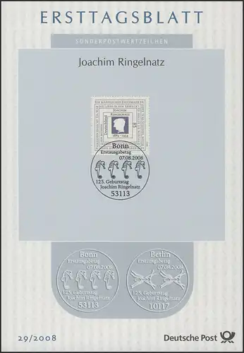 ETB 29/2008 Joachim Ringelnatz, Schriftsteller