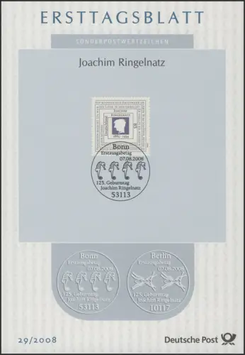 ETB 29/2008 Joachim Ringelnatz, Schriftsteller
