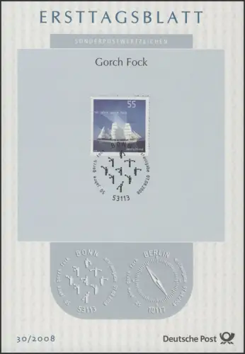 ETB 30/2008 Vaisseau de voile Gorch Fock