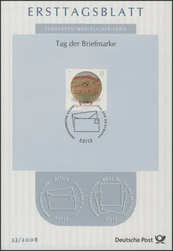 ETB 33/2008 Jour du timbre, Trésors de Philatelie, Chariots en cri d'oreille