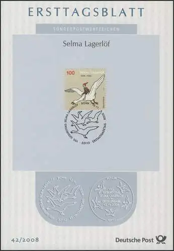 ETB 42/2008 Selma Lagerlöf, Schriftstellerin, Nils Holgersson