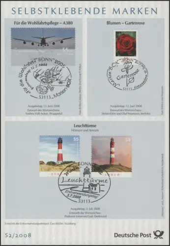 ETB S2/2008 Marques autocollantes, fleurs Narcisse etc.