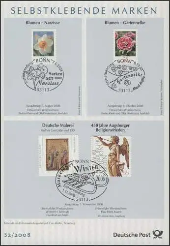 ETB S2/2008 Marques autocollantes, fleurs Narcisse etc.