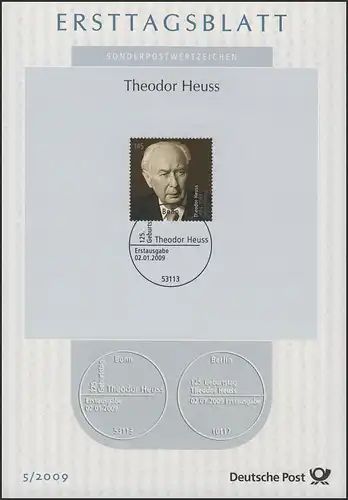 ETB 05/2009 Theodor Heuss, président de la République fédérale d'Allemagne