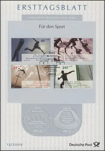 ETB 13/2009 Sport, WM de l'athlétisme Berlin, course saut de barre lance-discussion