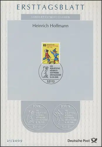 ETB 21/2009 Heinrich Hoffmann, Schriftsteller, Struwwelpeter
