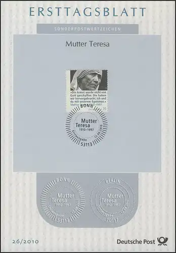 ETB 26/2010 Mère Teresa, fondatrice de l'Ordre