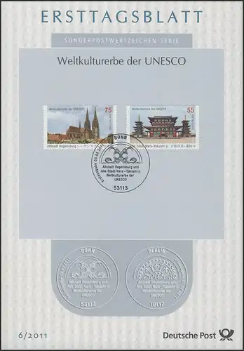 ETB 06/2011 UNESCO - Altstadt Regensburg, mit Gemeinschaftsausgabe Nara, Japan