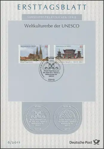 ETB 06/2011 UNESCO - Vieille ville de Ratisbonne, avec édition communautaire Nara, Japon