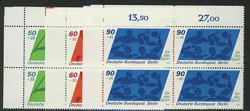 621-623 Sporthilfe 1980, E-Vbl o.l. Satz **