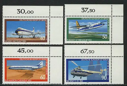 617-620 Jeunesse Aéronautique 1980, coin o.r.