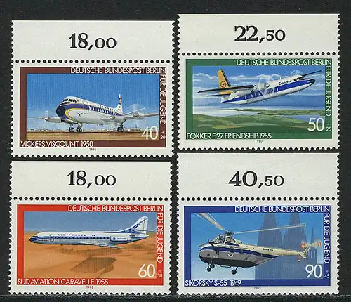 617-620 Jeunesse aéronautique 1980, Oberrand, phrase **