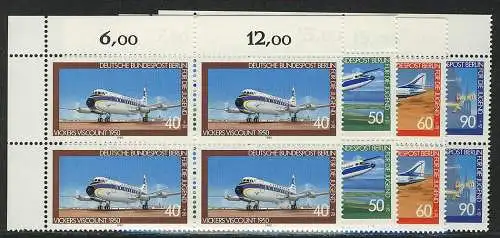 617-620 Jugend Luftfahrt 1980, E-Vbl o.l. Satz **