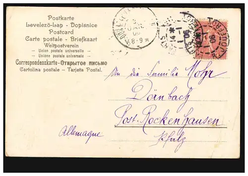 Frankreich Prägekarte Neujahr Bonne Annee Blumenbouquet, PARIS 1.1.1906