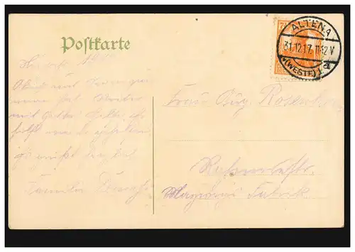 Carte de l'année Nouvel An Paysage avec randonneur Psaume 23, V.4, ALTENA 31.12.17