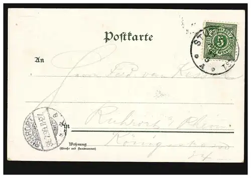 AK Gruss aus Stuttgart Totalansicht, Einkreisstempel STUTTGART 1 - 30.7.1899