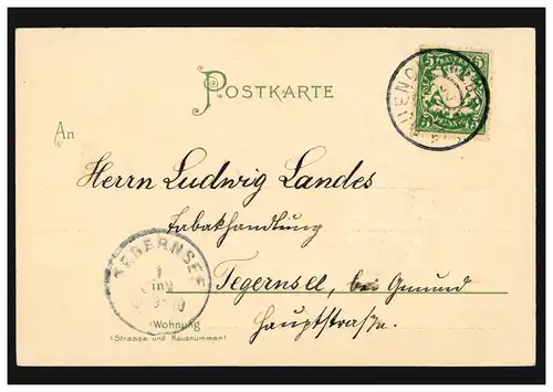 Carte de pré-repas Nouvel An Poème Trèfle à quatre feuilles, MUNICH selon LA SÉRIE DE TÉGERN