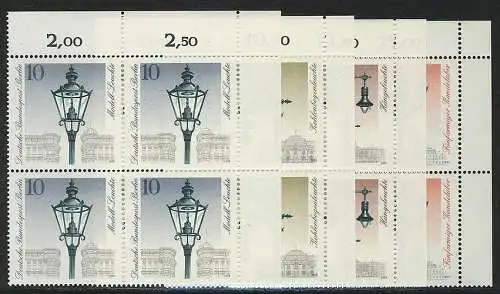 603-606 Straßenlaternen 1979, E-Vbl o.r. Satz **