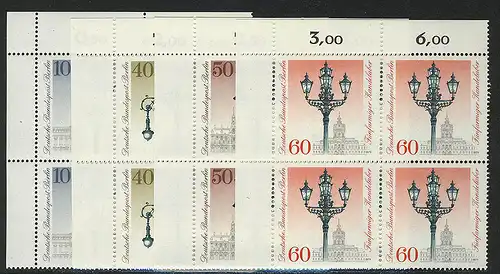 603-606 Straßenlaternen 1979, E-Vbl o.l. Satz **