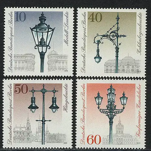 603-606 Straßenlaternen 1979, Satz **