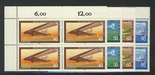 592-595 Jugend Luftfahrt 1979, E-Vbl o.l. Satz **