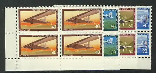 592-595 Jugend Luftfahrt 1979, E-Vbl u.l. Satz **