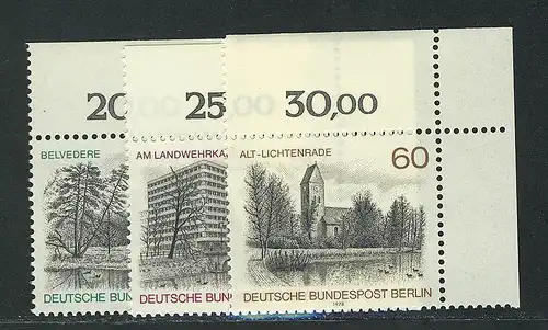 Vues de Berlin 1978: 578-580, coin ou rang **