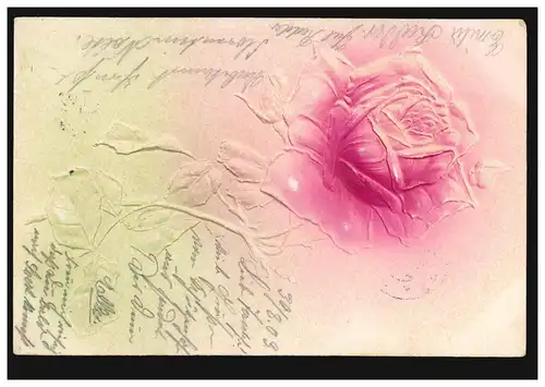 Carte d'anniversaire de la rose rouge, SOEST 31.8.103 après SCHWELM 31.8.03