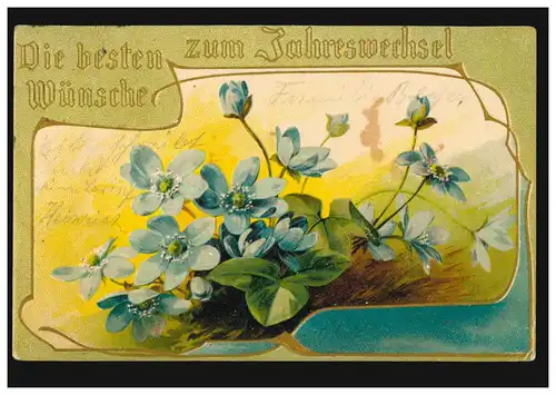 Carte de l'année Nouvel An Veilchenplante, HANNOVER 31.12.1903 selon DISSEN 1.4.1904
