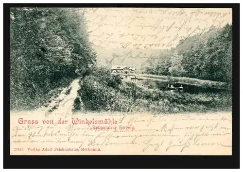 AK Grüss von der Winkelsmühle Restaurateur Hertwig, GRUITEN 25.6.1900 n. RUHRORT
