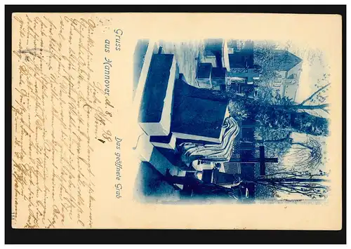 AK Gruss de Hanovre La tombe ouverte, 8.10.1898 selon WOLFENBUTTEL 8/10/98