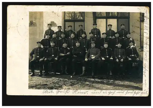 Foto-AK Gruppenbild, als Feldpostkarte BREMEN 9 - 8.3.1915