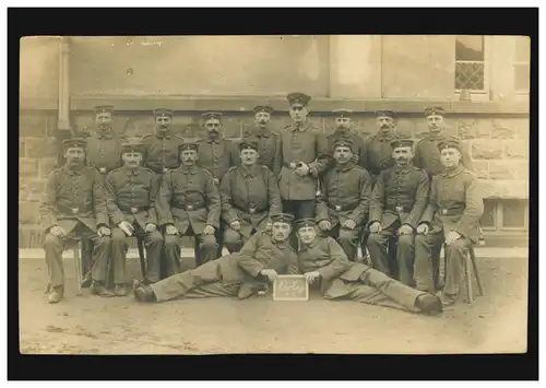 Foto-AK Gruppenbild 10. Korporalschaft Kriegsjahr 1915, Diedenhofen 1915