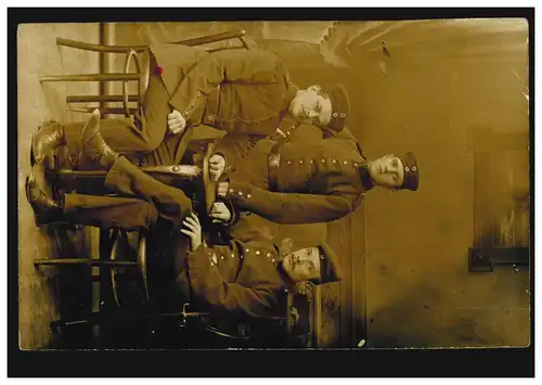 Foto-AK Gruppenbild, als Feldpostkarte mit P.K.-Zensur STRASSBURG/ELS. 20.9.1914