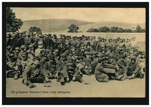 AK Guerre Un transport plus important, français et belge Prisonnier, Post 8.12.1914